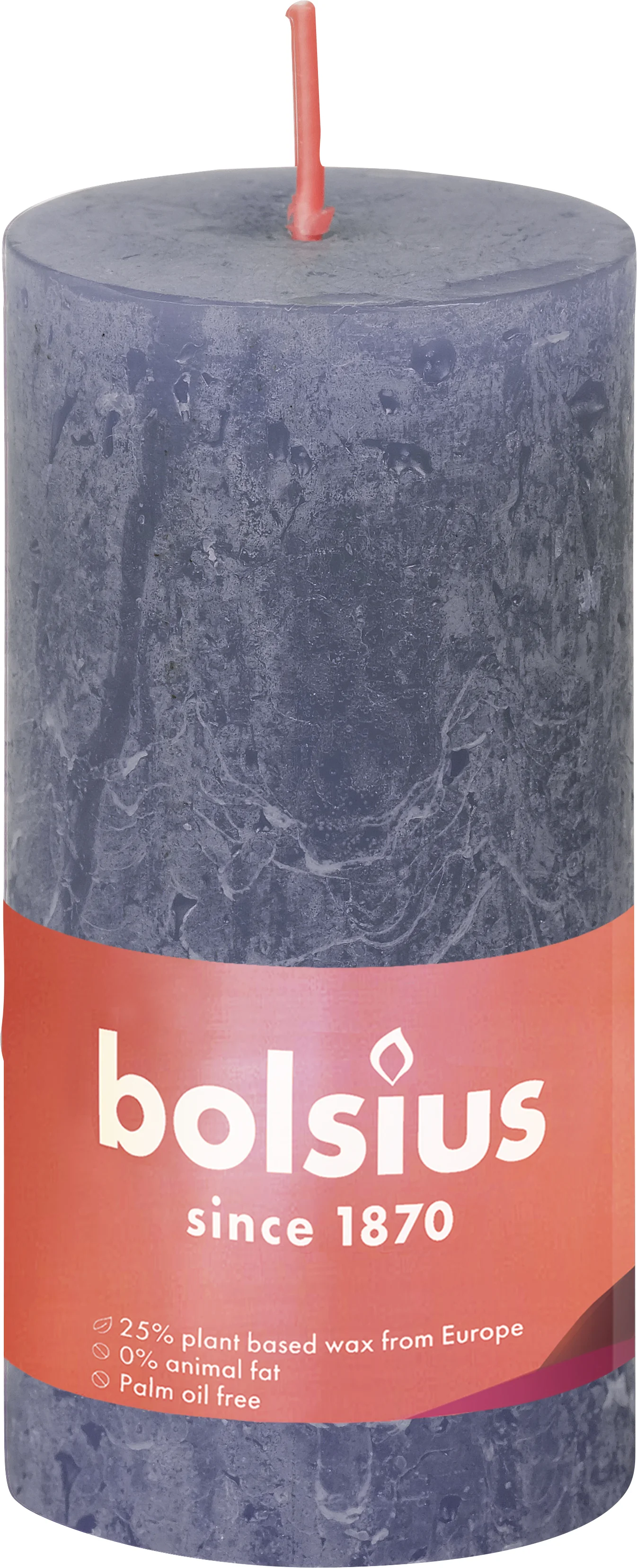Bolsius stompkaars Rustiek Shine blauw 30 uur D 5 H 10 cm