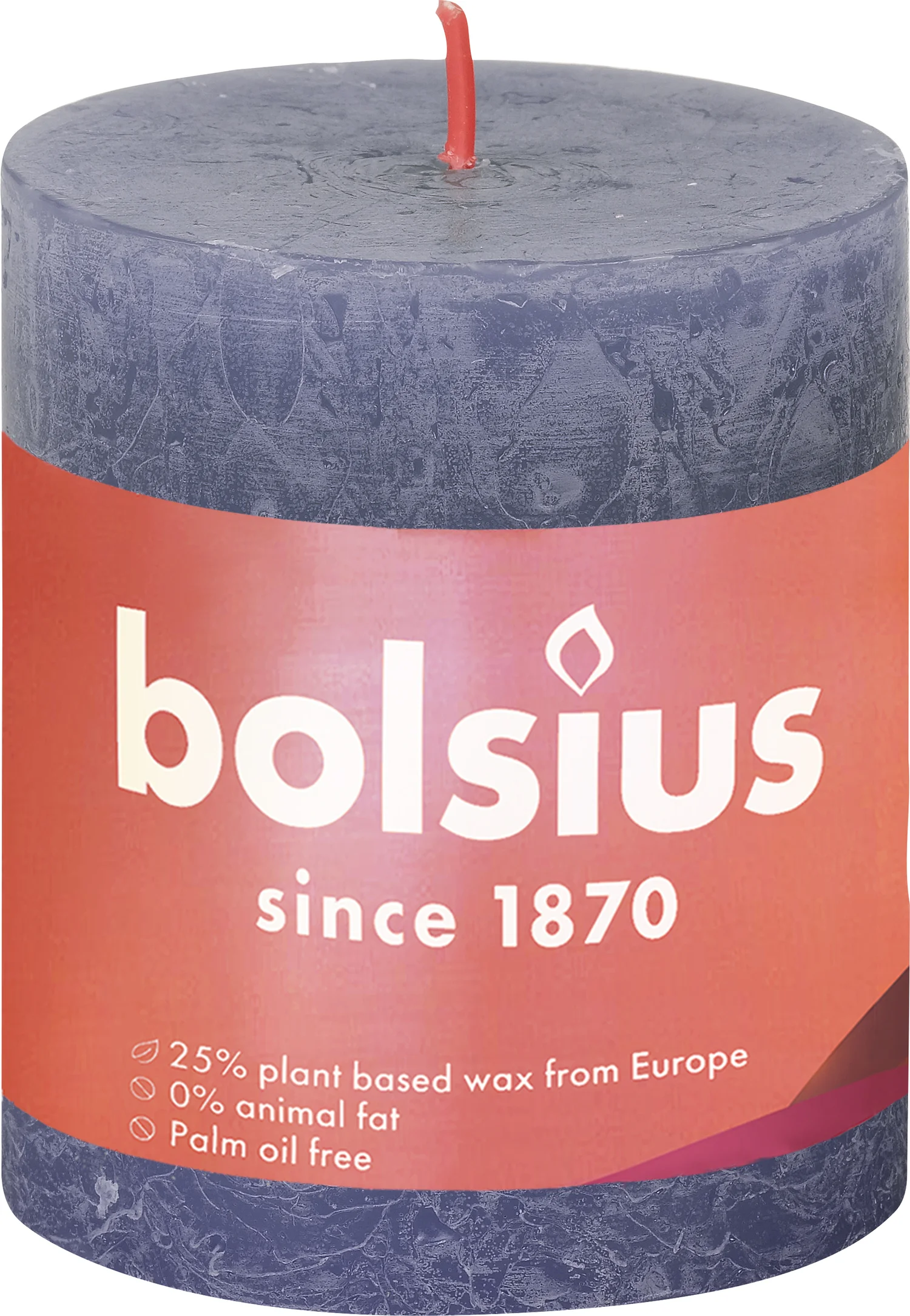 Bolsius stompkaars Rustiek Shine blauw 35 uur D 6,8 H 8 cm