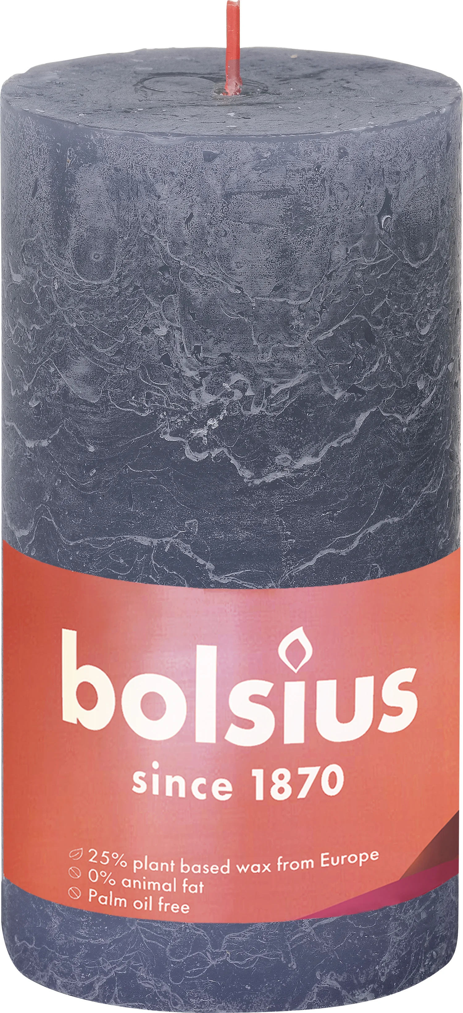 Bolsius stompkaars Rustiek Shine blauw 60 uur D 6,8 H 13 cm