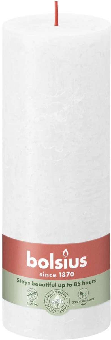 Bolsius stompkaars Rustiek Shine helder wit 85 uur D 6,8 H 19 cm