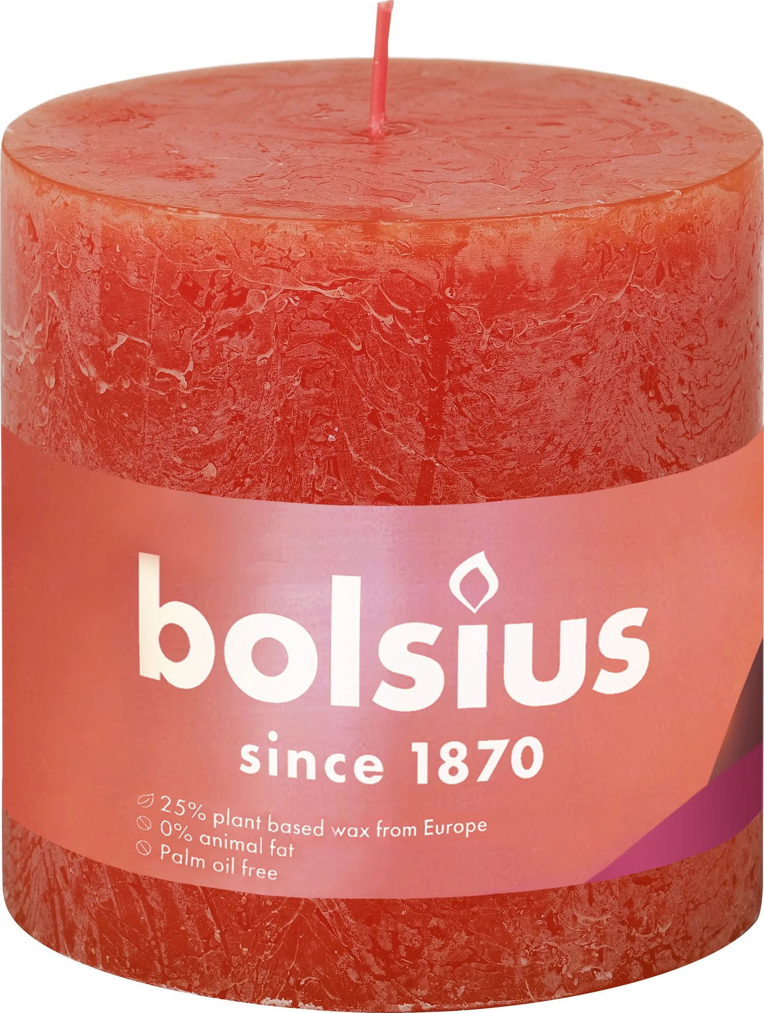 Bolsius stompkaars Rustiek Shine oranje 62 uur D 10 H 10 cm