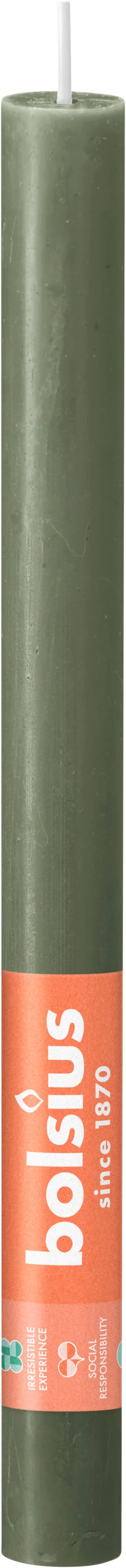 Bolsius dinerkaars Shine groen 13 uur D 2,3 x H 27 cm