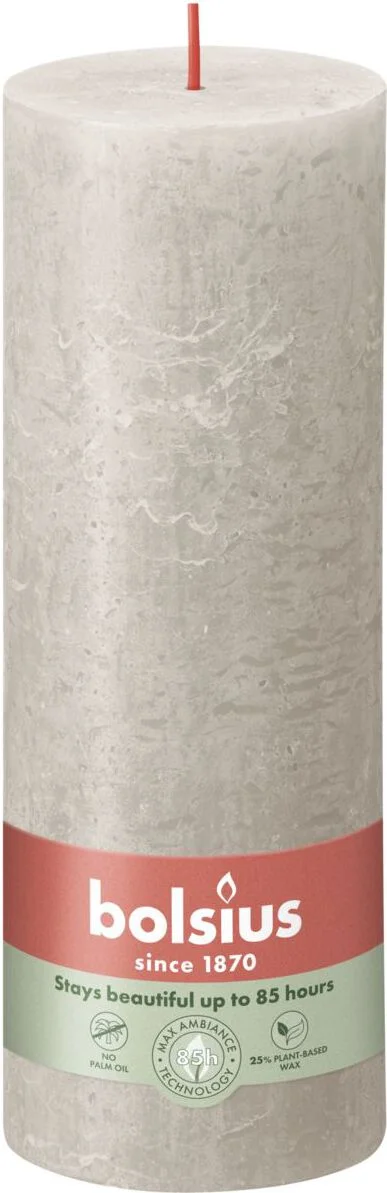 Bolsius stompkaars Rustiek Shine grijs 85 uur D 6,8 H 19 cm