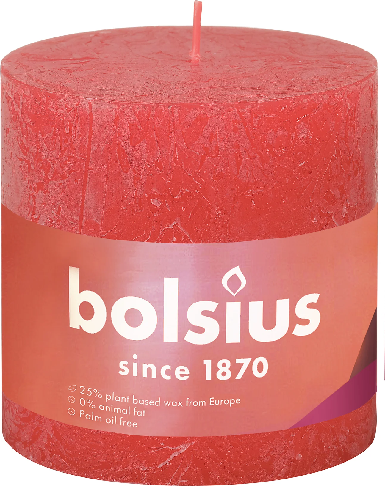 Bolsius stompkaars Rustiek Shine roze 62 uur D 10 H 10 cm
