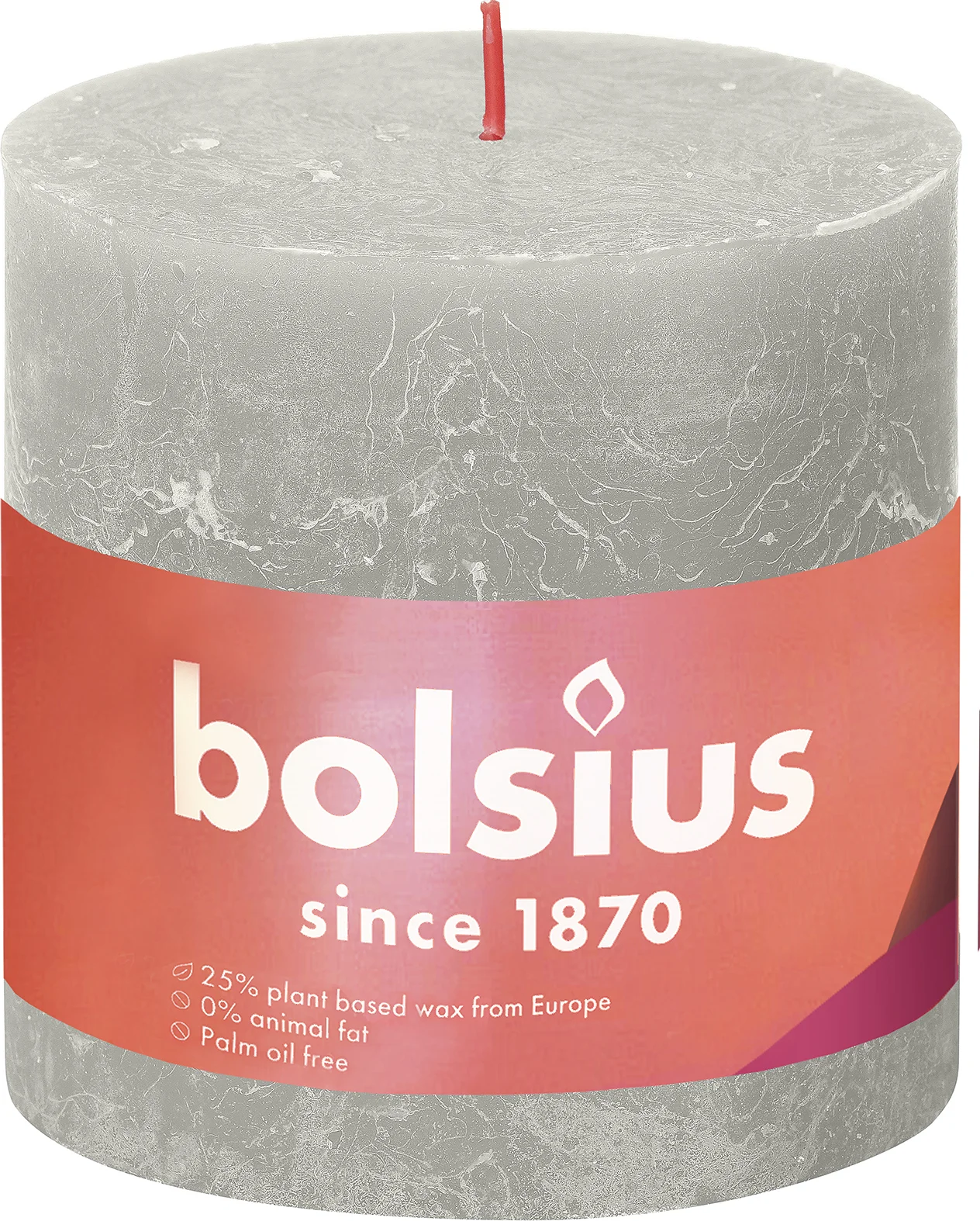 Bolsius stompkaars Rustiek Shine grijs 62 uur D 10 H 10 cm