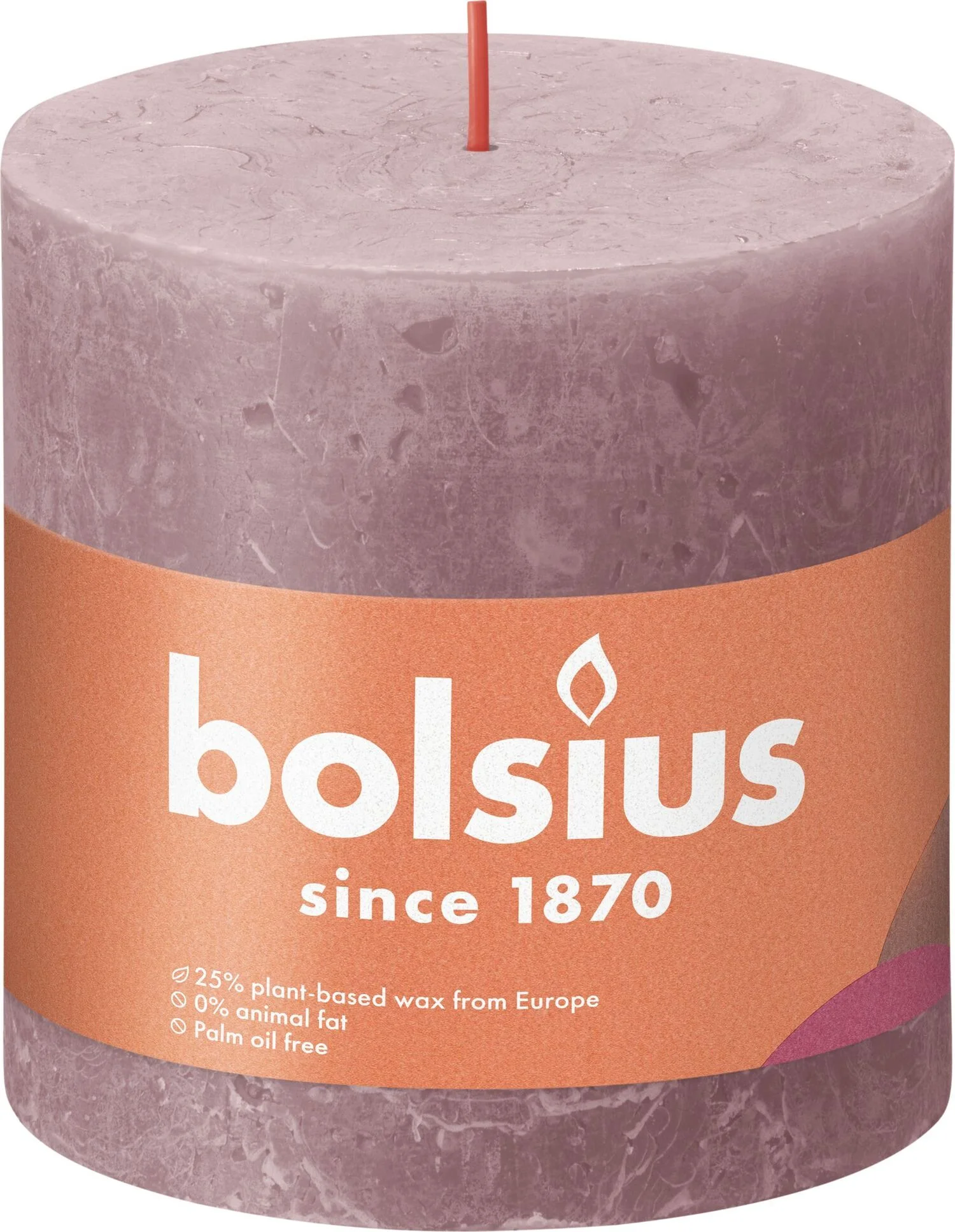 Bolsius stompkaars Rustiek Shine roze / grijs 62 uur D 10 H 10 cm