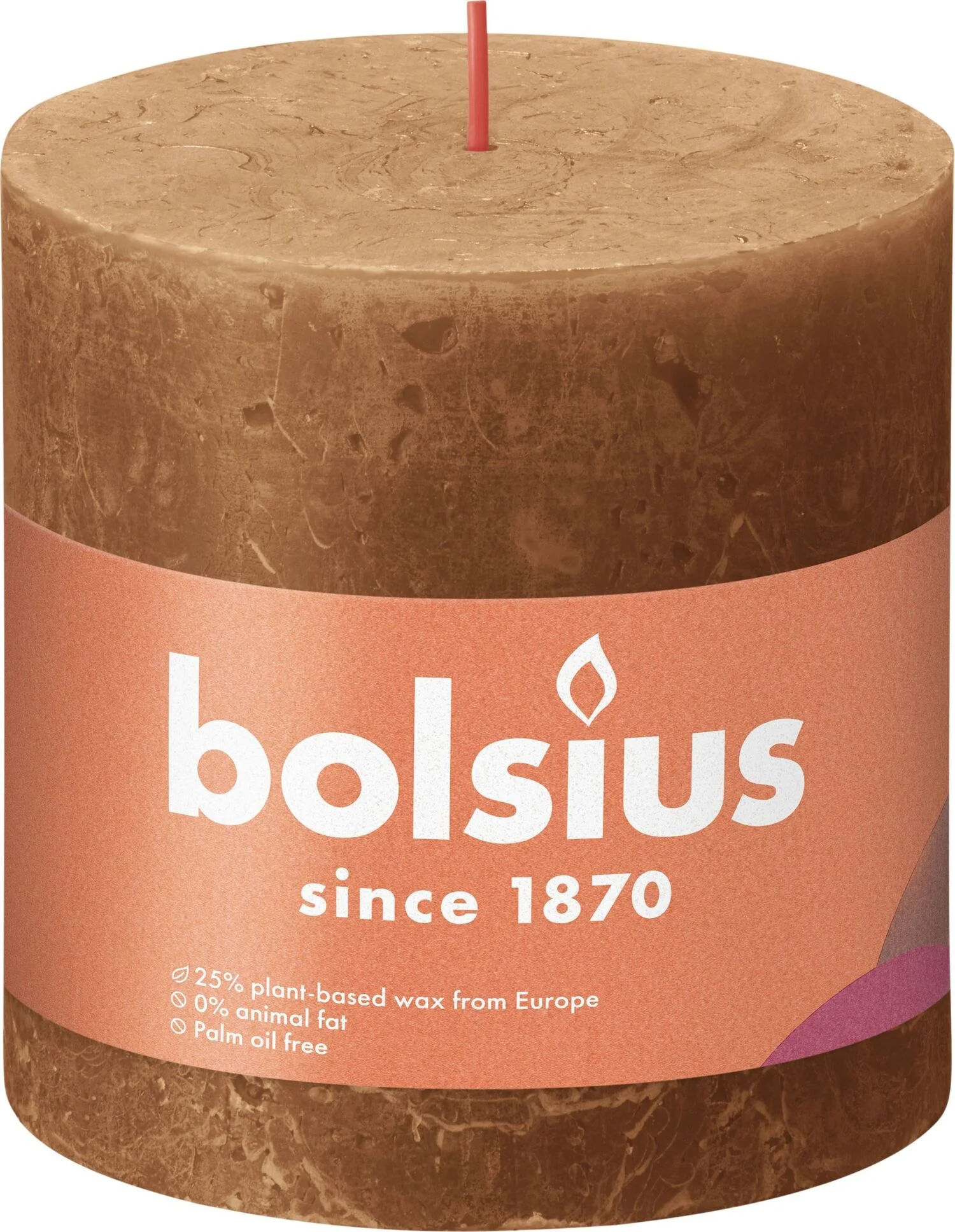 Bolsius stompkaars Rustiek Shine bruin 62 uur D 10 H 10 cm