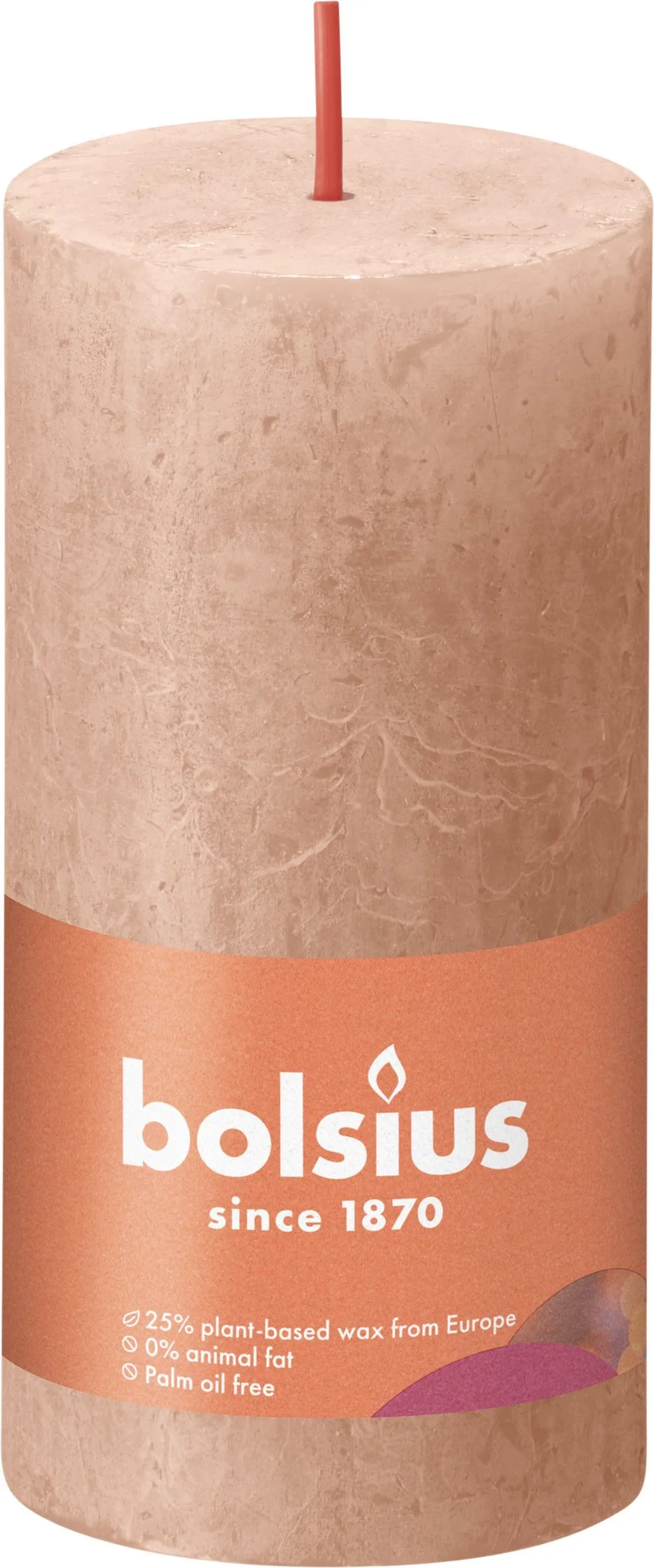 Bolsius stompkaars Rustiek Shine beige 30 uur D 5 H 10 cm