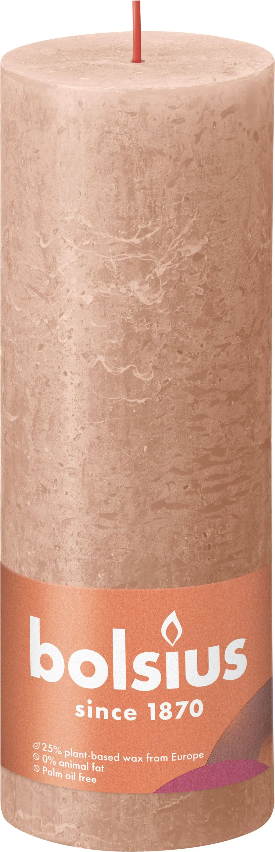 Bolsius stompkaars Rustiek Shine beige 85 uur D 6,8 H 19 cm