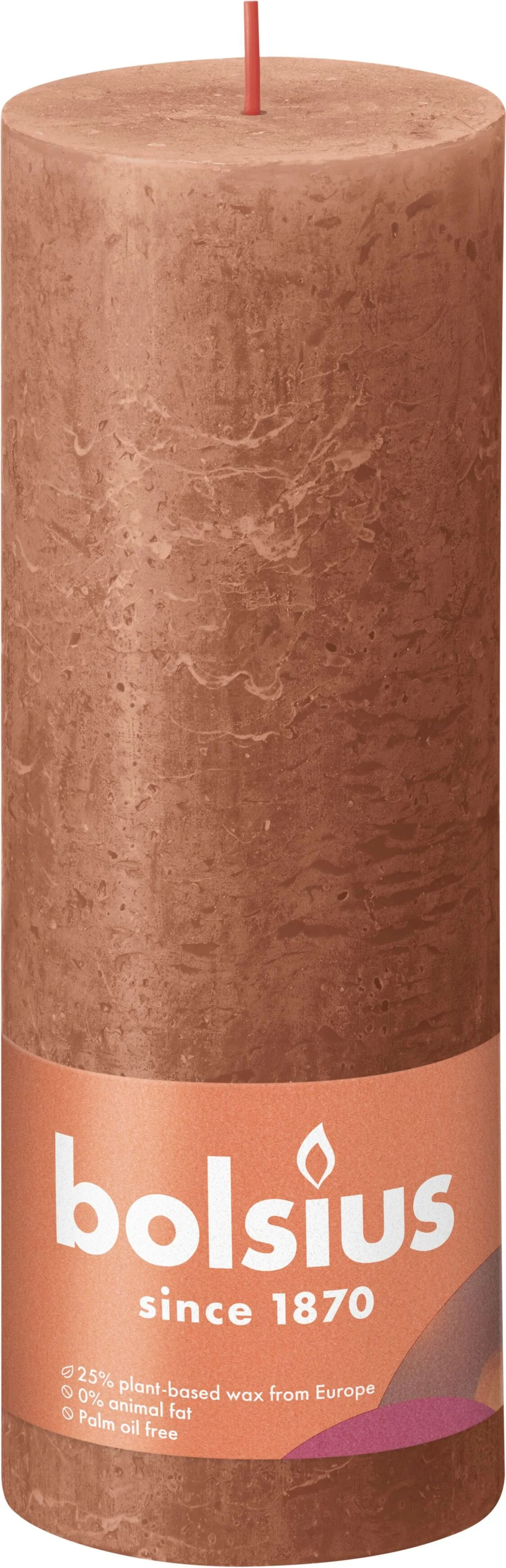 Bolsius stompkaars Rustiek Shine bruin 85 uur D 6,8 H 19 cm