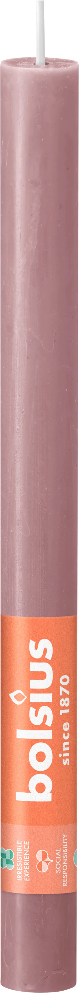 Bolsius dinerkaars Rustiek Shine roze / grijs 13 uur D 2,3 H 27 cm