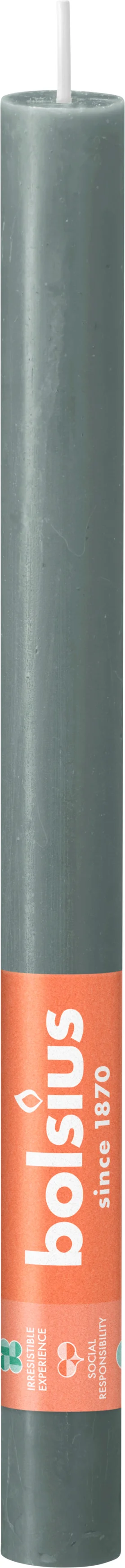 Bolsius dinerkaars Rustiek Shine groen 13 uur D 2,3 H 27 cm