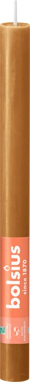 Bolsius dinerkaars Rustiek Shine bruin 13 uur D 2,3 H 27 cm 1 stuk