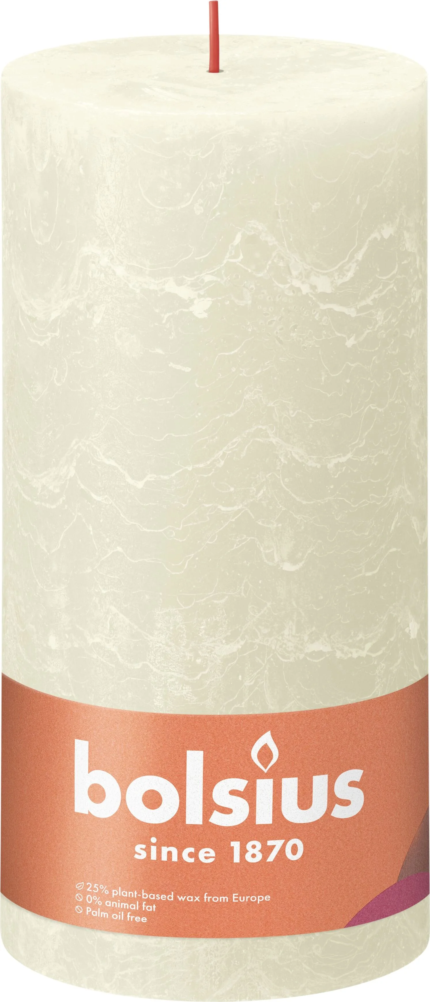 Bolsius stompkaars Rustiek Shine crème 125 uur D 10 H 20 cm