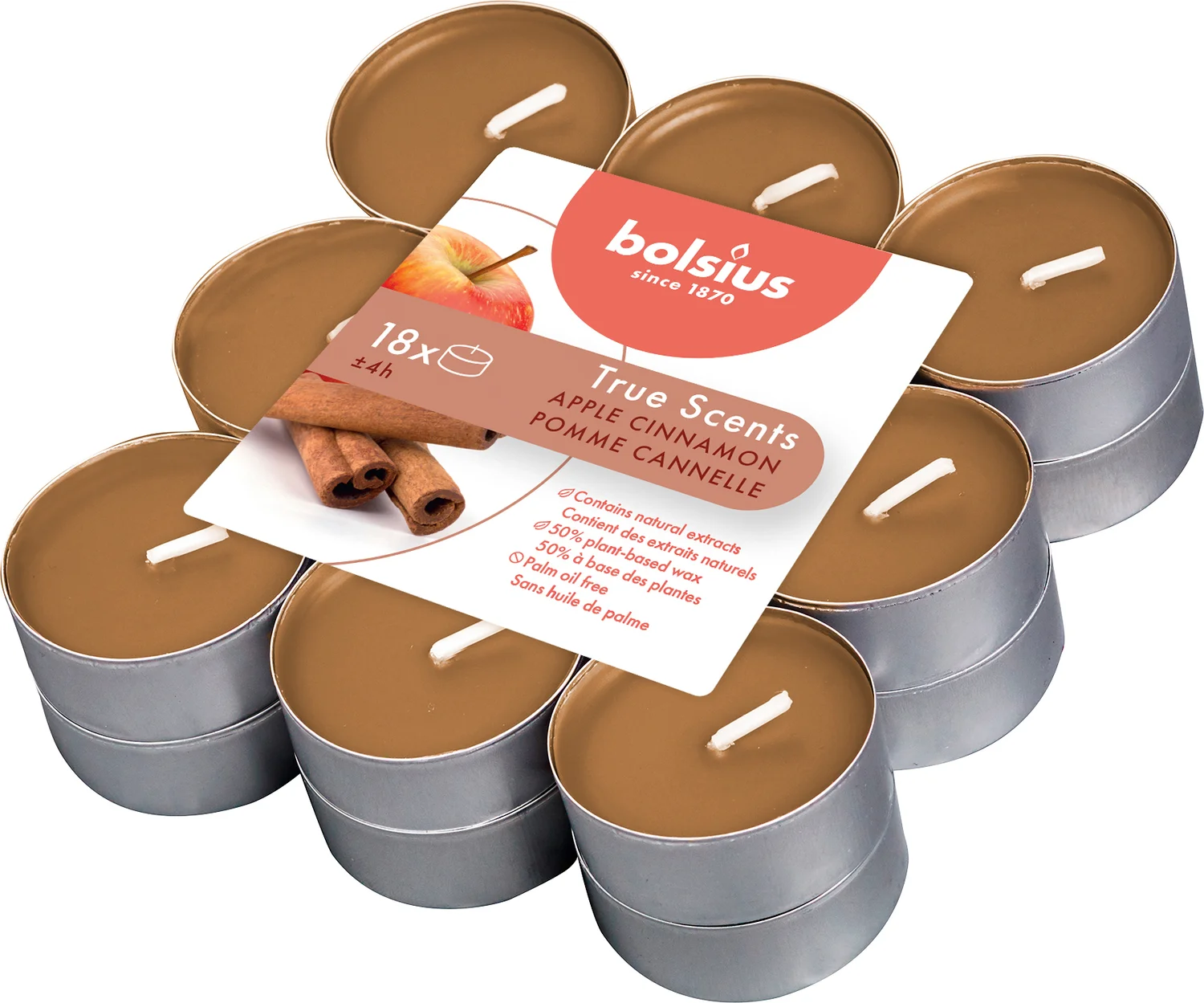 Bolsius geurkaars True Scents Apple Cinnamon bruin 4 uur 4 uur 18 stuks