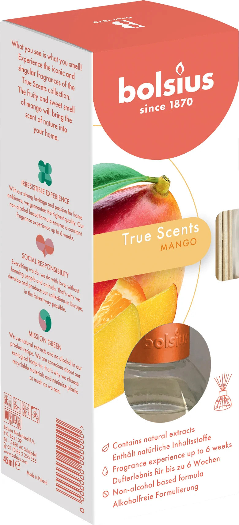 Bolsius geurstokjes True Scents Mango 45 ml