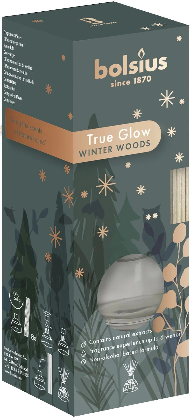Bolsius geurstokjes True Glow Winter Woods 45 ml