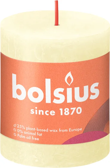 Bolsius stompkaars Rustiek Shine licht geel 35 uur D 6,8 H 8 cm