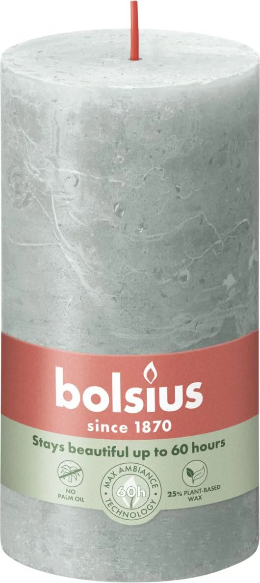 Bolsius stompkaars Rustiek Shine groen 60 uur D 6,8 H 13 cm