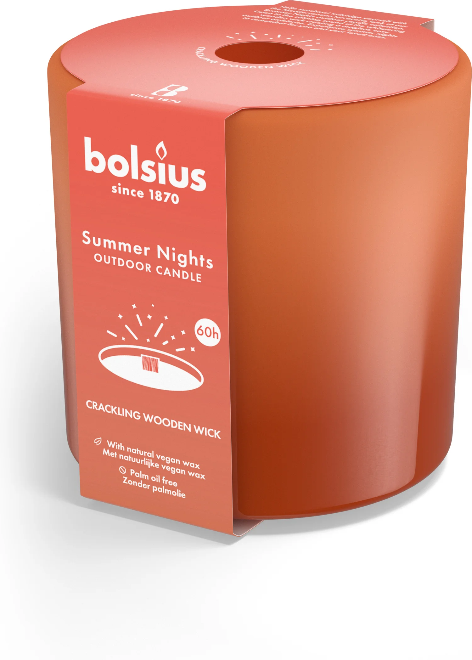 Bolsius kaars in glas Summer Nights terracotta 60 uur D 12,6 H 12 cm