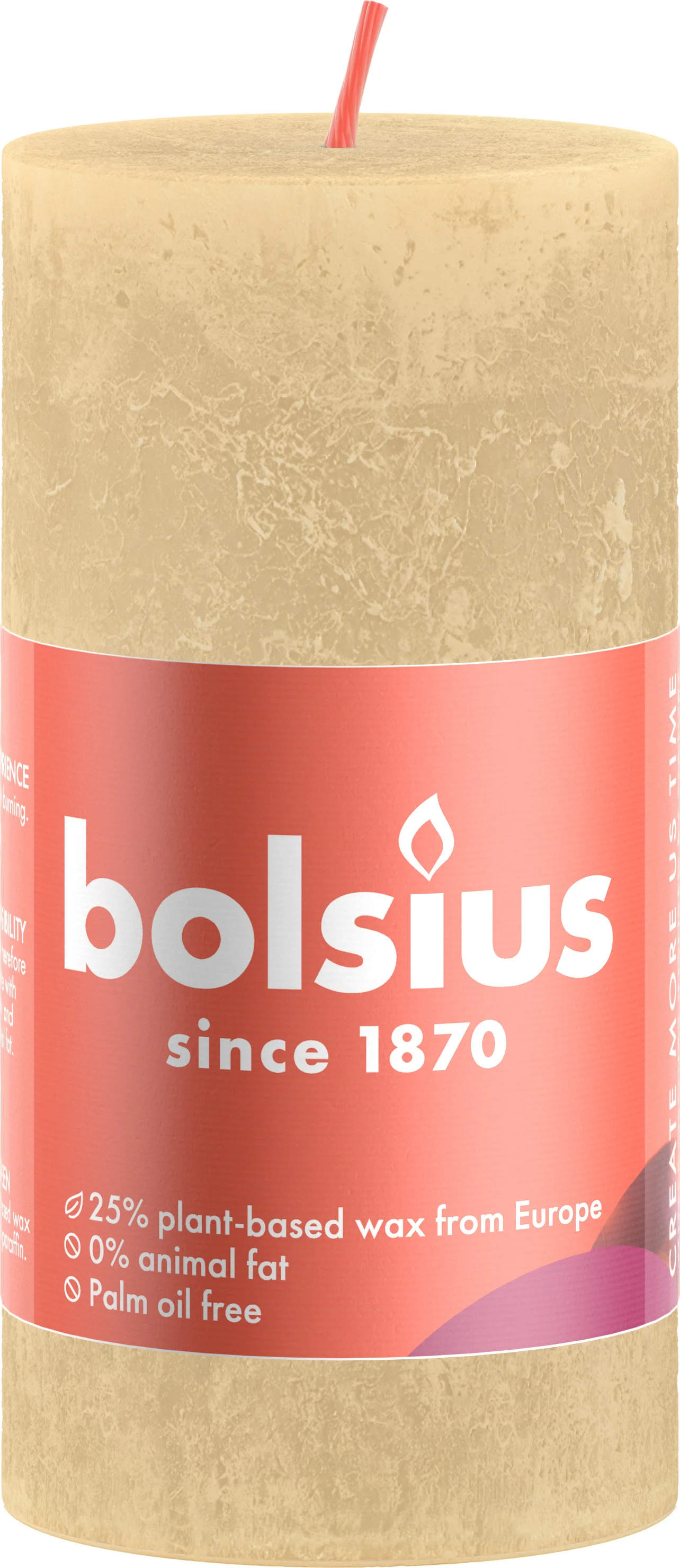 Bolsius stompkaars Shine beige 30 uur D 5 x H 10 cm