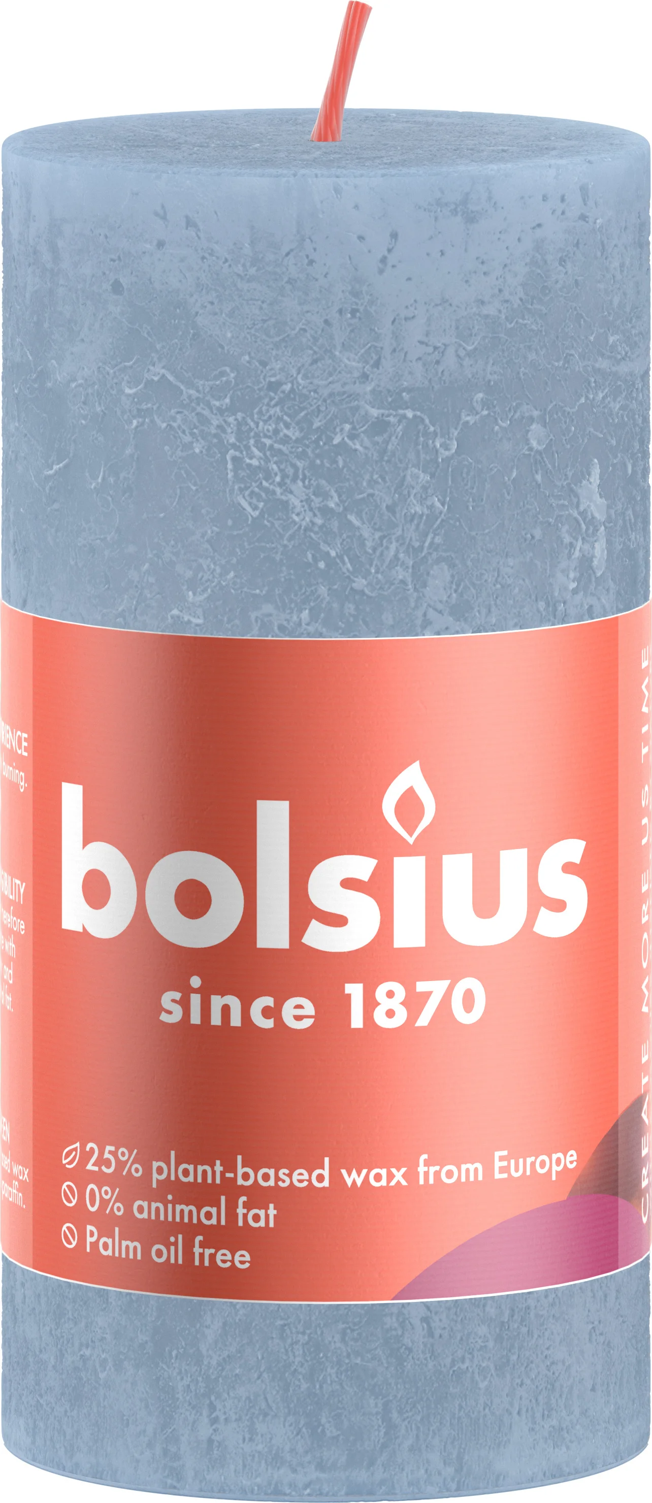 Bolsius stompkaars Shine blauw 30 uur D 5 x H 10 cm