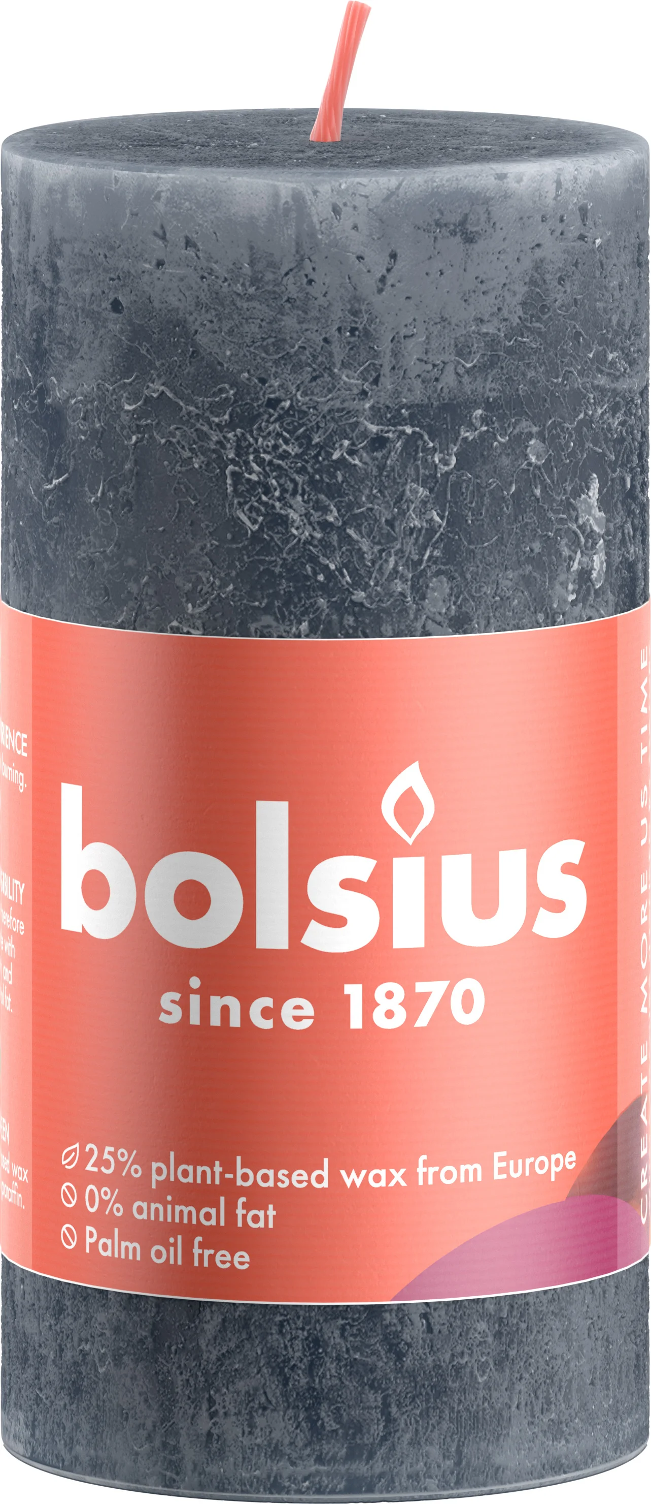 Bolsius stompkaars Shine blauw / grijs 30 uur D 5 x H 10 cm