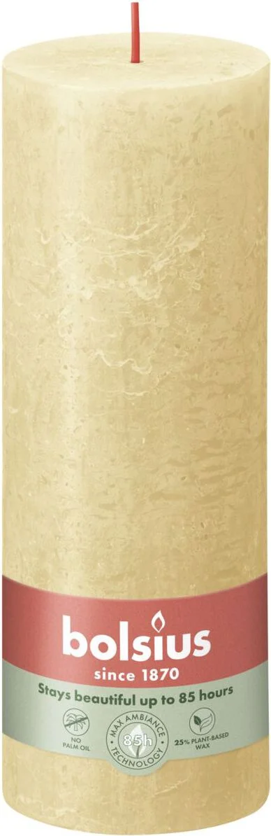 Bolsius stompkaars Shine beige 85 uur D 6,8 x H 19 cm