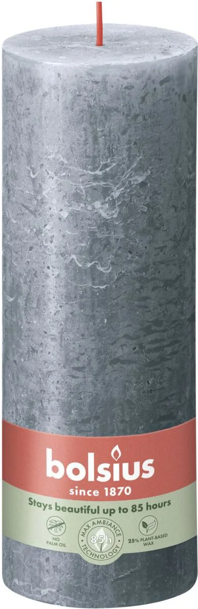 Bolsius stompkaars Shine blauw / grijs 85 uur D 6,8 x H 19 cm