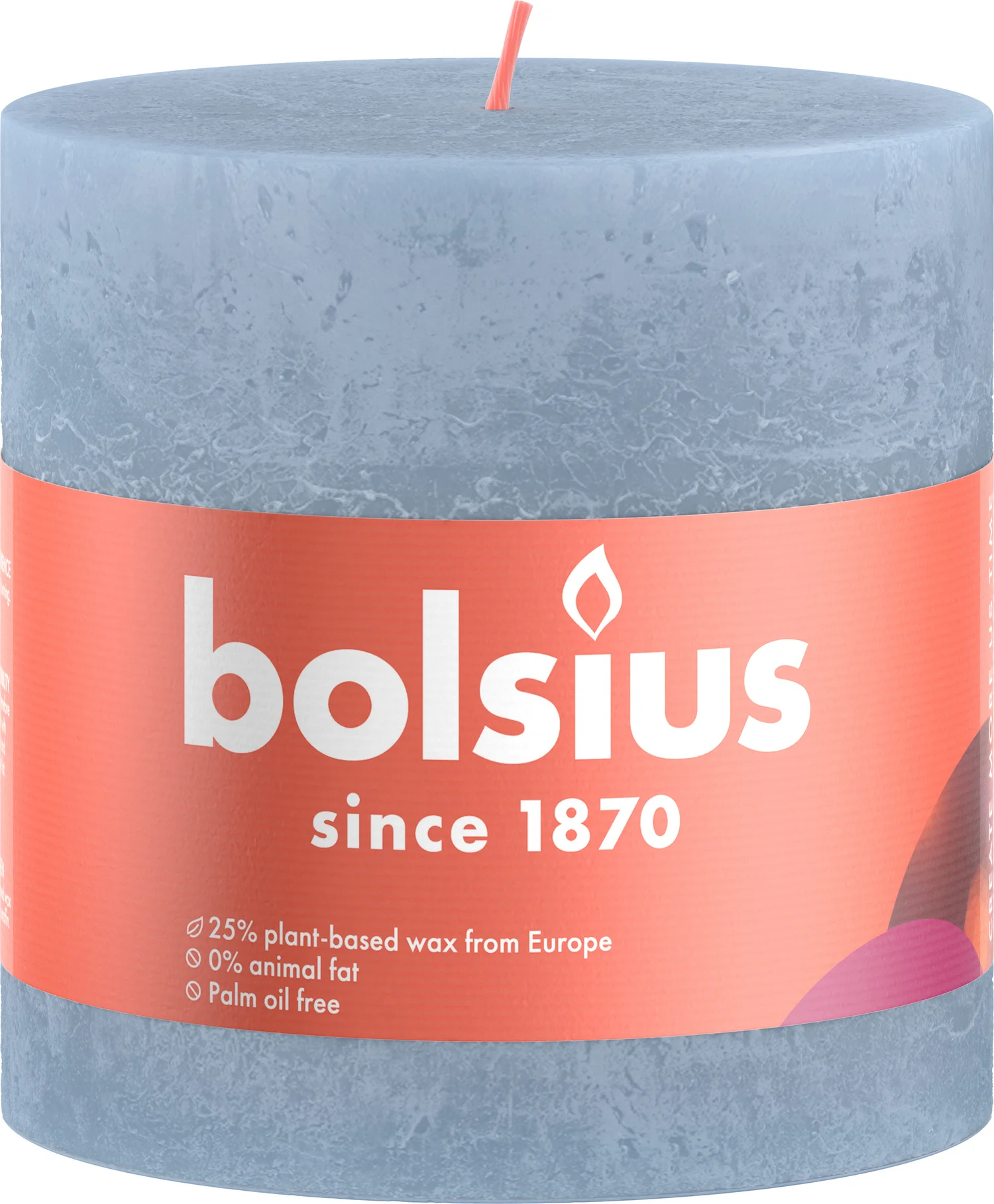 Bolsius stompkaars Shine blauw 62 uur D 10 x H 10 cm