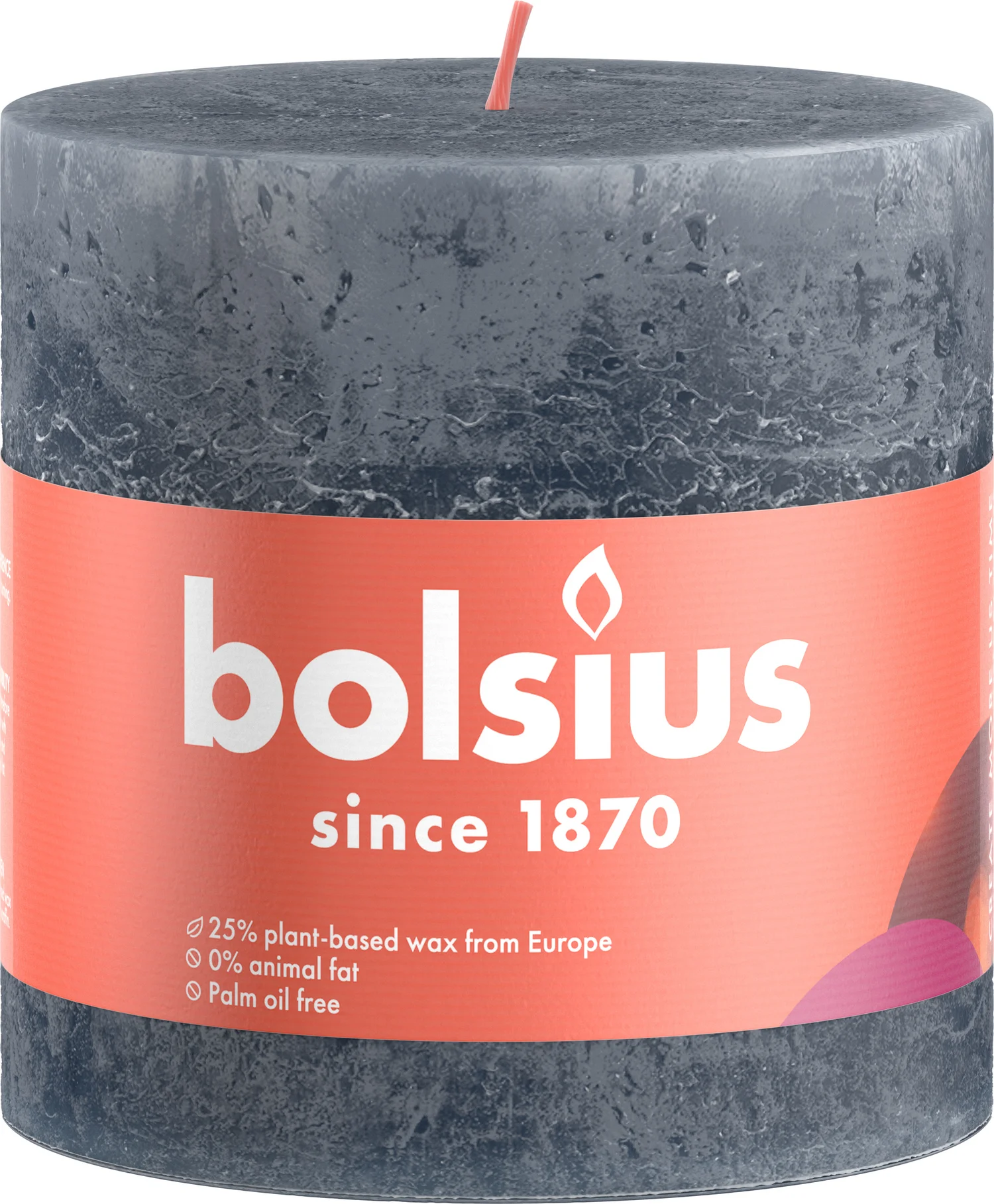 Bolsius stompkaars Shine blauw / grijs 60 uur  D 10 x H 10 cm