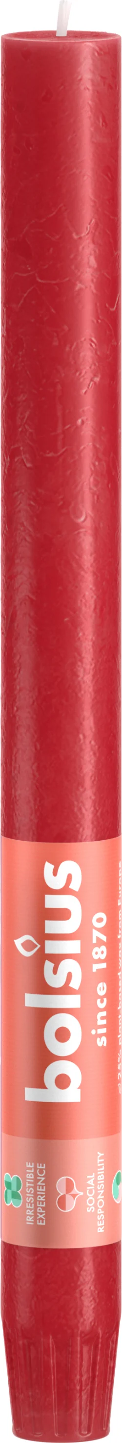 Bolsius dinerkaars Shine rood 13 uur D 2,3 H 27 cm