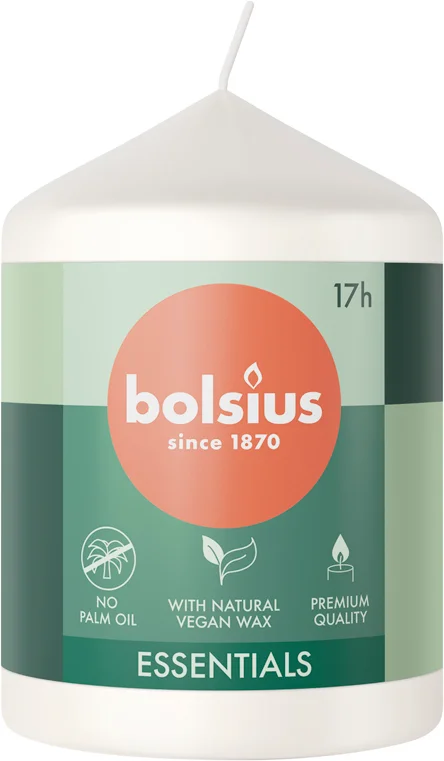 Bolsius stompkaars Essentials wit 17 uur D 5,8 H 8 cm
