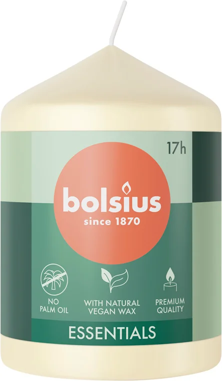 Bolsius stompkaars Essentials crème 17 uur D 5,8 H 8 cm