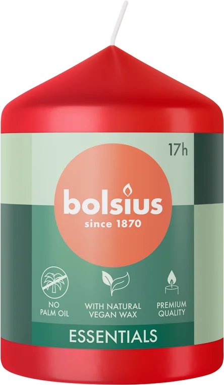 Bolsius stompkaars Essentials rood 17 uur D 5,8 H 8 cm