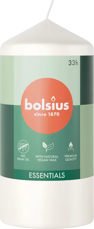 Bolsius stompkaars Essentials wit 33 uur D 5,8 H 12 cm
