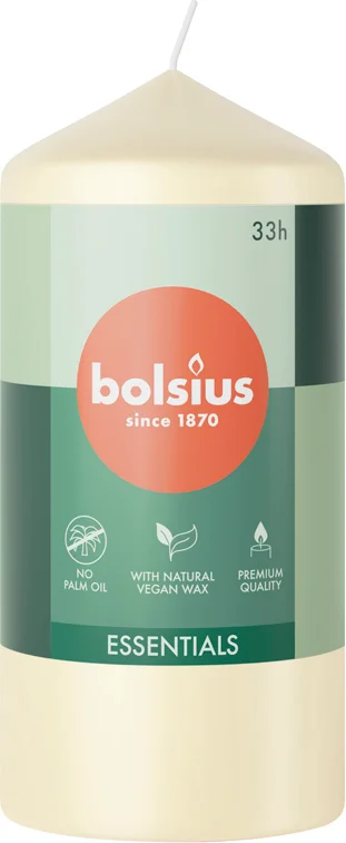 Bolsius stompkaars Essentials crème 33 uur D 5,8 H 12 cm