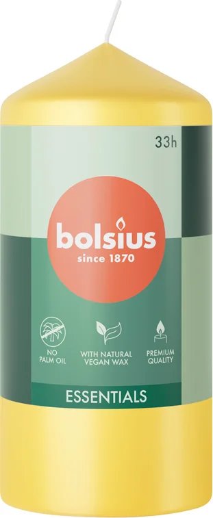 Bolsius stompkaars Essentials geel 33 uur D 5,8 H 12 cm