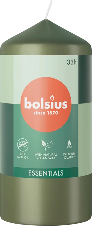 Bolsius stompkaars Essentials groen 33 uur D 5,8 H 12 cm