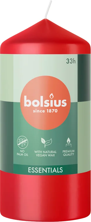 Bolsius stompkaars Essentials rood 33 uur D 5,8 H 12 cm
