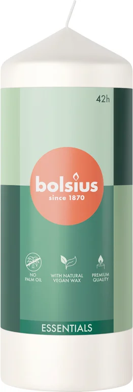 Bolsius stompkaars Essentials wit 42 uur D 5,8 H 15 cm