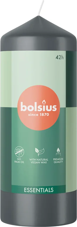 Bolsius stompkaars Essentials antraciet 42 uur D 5,8 H 15 cm