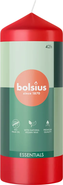 Bolsius stompkaars Essentials rood 42 uur D 5,8 H 15 cm