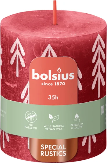 Bolsius stompkaars Bolsius Shine rood 60 uur D 6,8 H 13 cm
