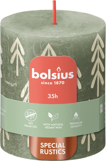 Bolsius stompkaars Bolsius Shine groen 35 uur D 6,8 H 8 cm