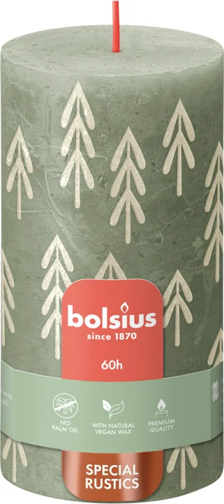 Bolsius stompkaars Bolsius Shine groen 60 uur D 6,8 H 13 cm