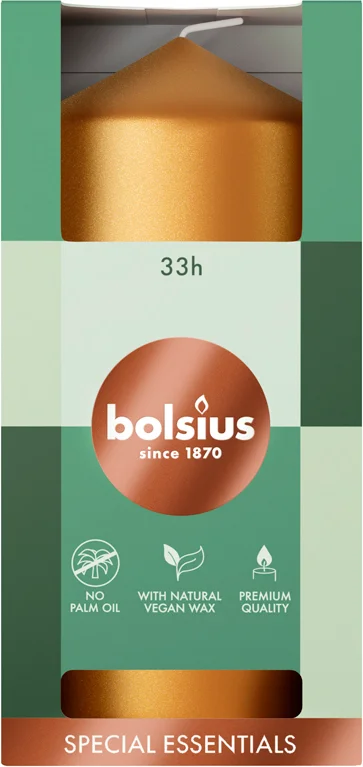 Bolsius stompkaars Special Essentials goud 33 uur D 5,8 H 12,3 cm