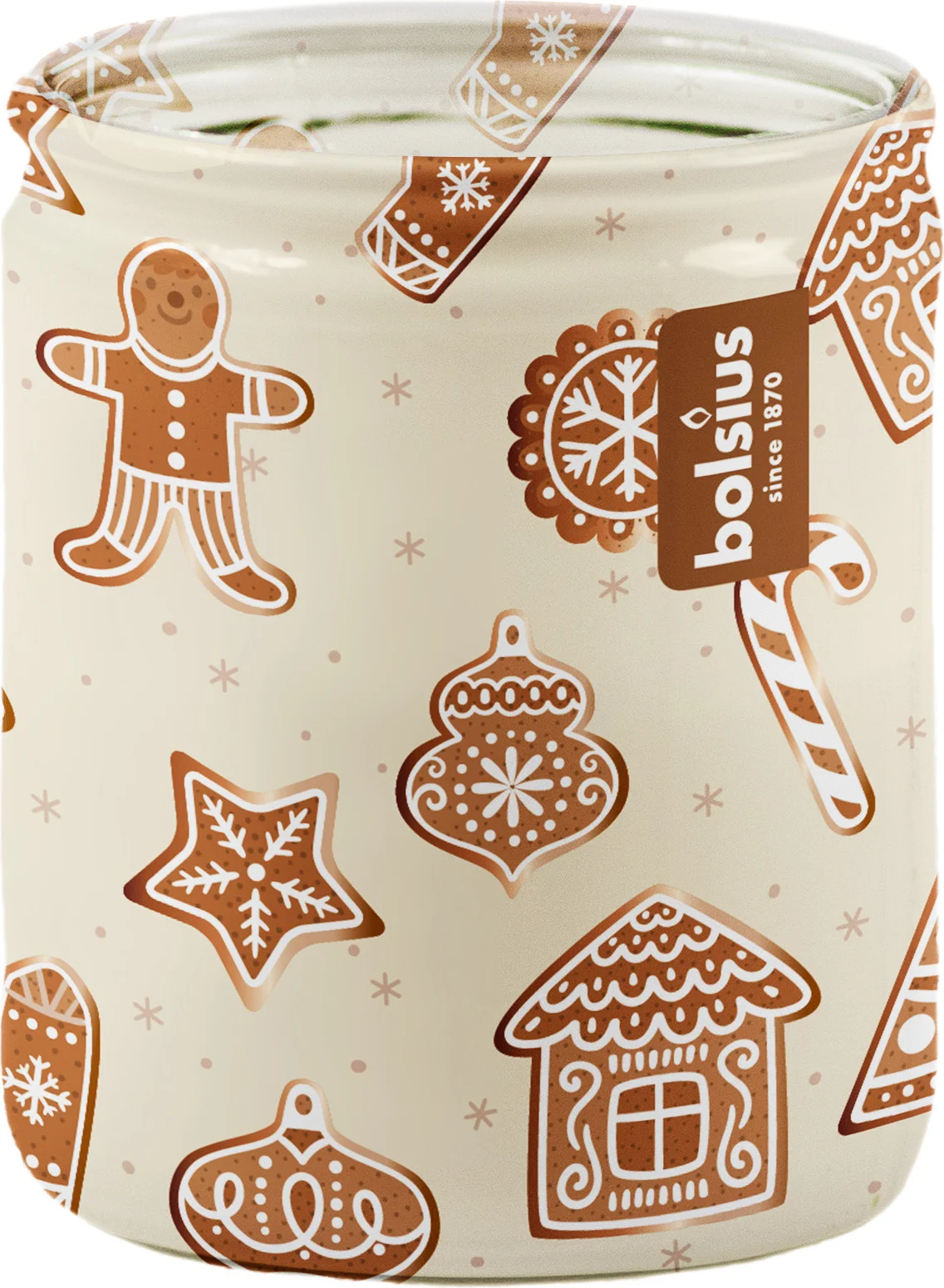 Bolsius geurkaars True Glow Cookie Fever wit / bruin 23 uur D 6,8 H 8,2 cm