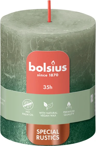 Bolsius dinerkaars Sunset groen 35 uur D 6,8 H 8 cm