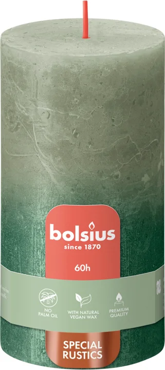 Bolsius dinerkaars Sunset groen 60 uur D 6,8 H 13 cm